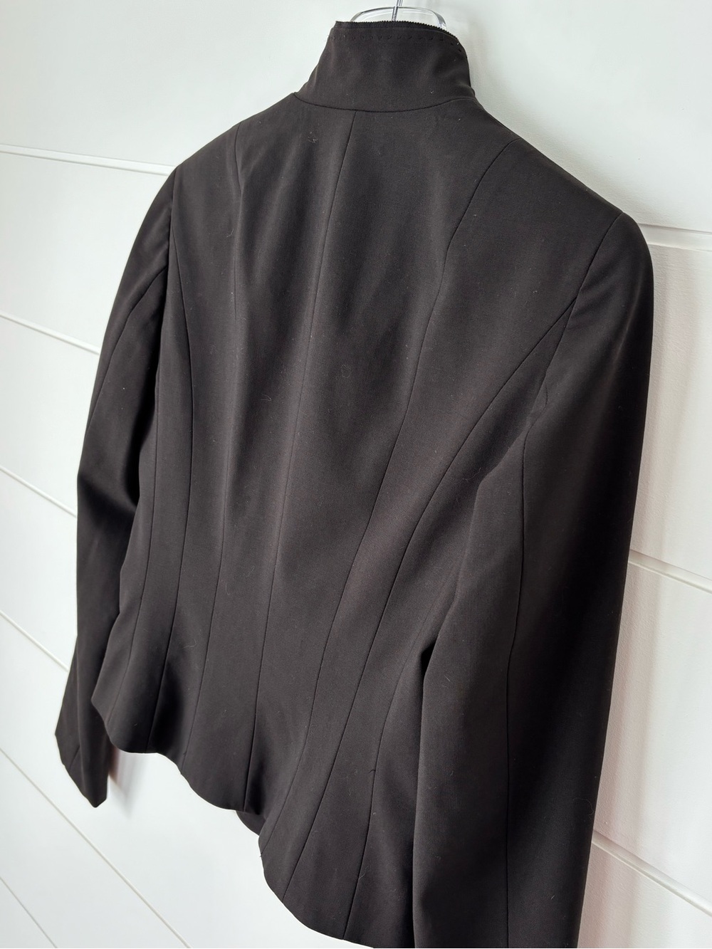 Vintage Elie Tahari Brown Military-Style Fitted Women's Wool Blazer Size 8 - Picture 13 of 15